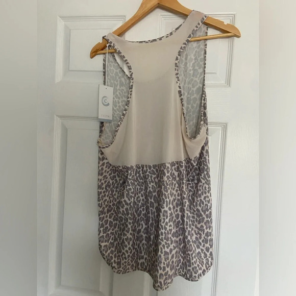 NWT Calme Johnny Was Effect Draped Racer Back Tank 2XL leopard printt - Picture 3 of 3